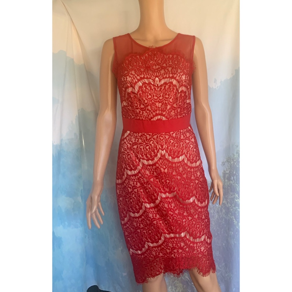 JAX Red Lace cocktail Dress size 2
